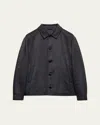 Prada Men's Cashmere Shirt Jacket In Gray
