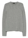 Prada Cashmere Crew Neck Sweater In Gray