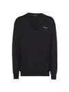 Prada Men's Cashmere V-neck Sweater In Black