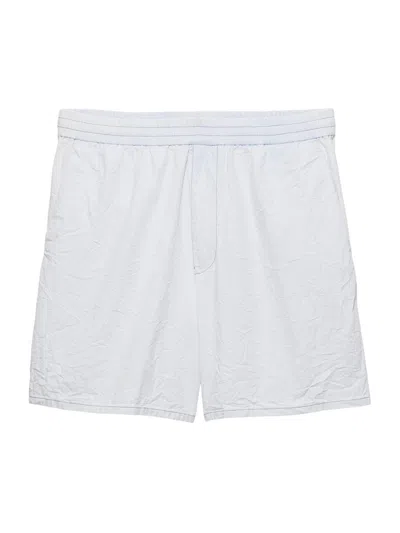 Prada Men's Chambray Bermudas In Blue