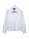 Prada Men's Chambray Blouson Jacket In Blue