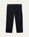 Prada Enamel-triangle Logo Trousers In Bleu
