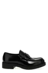 Prada Chocolate Moccasin In Black Patent Leather In Black