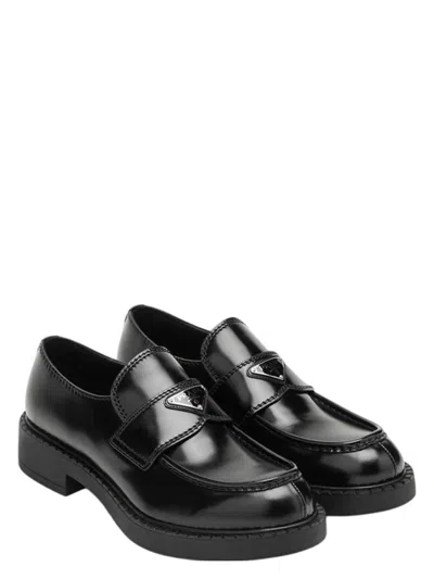 Prada Men's Chocolate Moccasin In Black