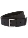 Prada Men Cintura In Pelle Saffiano Con Triangolo Logo In Black