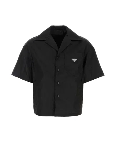 Prada Men's Classic Short-sleeve Shirt In Nero