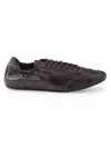Prada Collapse Leather Sneakers In Brown