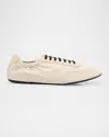 Prada Men's Collapse Nylon And Suede Low-top Sneakers In Avorio