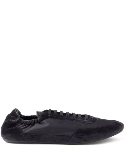 Prada Men Collapse Re-nylon And Leather Sneakers