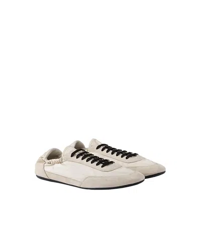 PRADA MEN'S COLLAPSE RE-NYLON AND SUEDE ELASTICIZED SNEAKERS