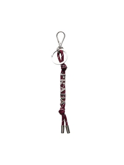 Prada Men's Cord Key Ring In Red