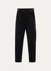 Prada Mens Black Pinwale Triangle-plaque Corduroy Cotton Trousers In Nero