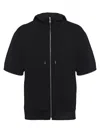 PRADA MEN'S COTTON AND VISCOSE KNIT HOODIE