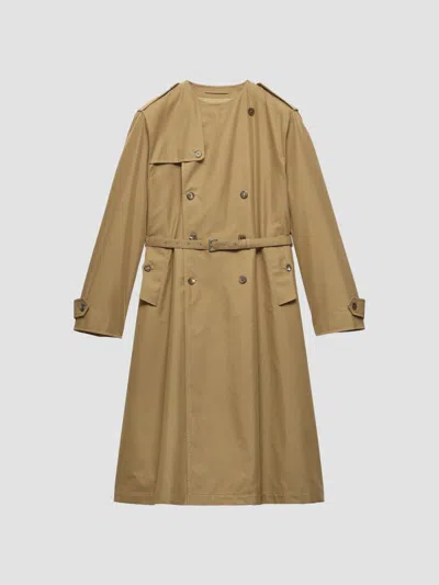 Prada Men's Cotton Blend Coat In Grey