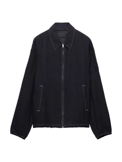 Prada Men's Cotton Blouson Jacket In Black