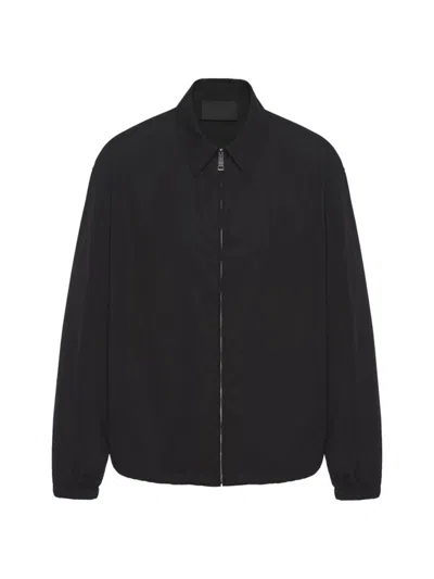 Prada Cotton Blouson Jacket In Black