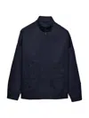 Prada Stand-up Collar Triangle-logo Jacket In Blue