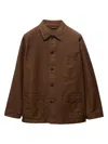 Prada Cotton Canvas Blouson Jacket In Brown
