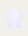 Prada Cotton Shirt With Short Sleeves And Pockets In Bianco