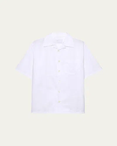 PRADA MEN'S COTTON BOWLING SHIRT
