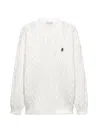 Prada Cable-knit Logo-embroidered Sweater In White