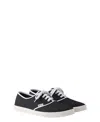 Prada Lace Up Sneakers Contrast Trim Rubber Sole In Black