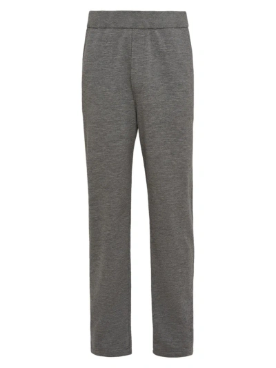 Prada Men's Cotton Fleece Pants In Grey