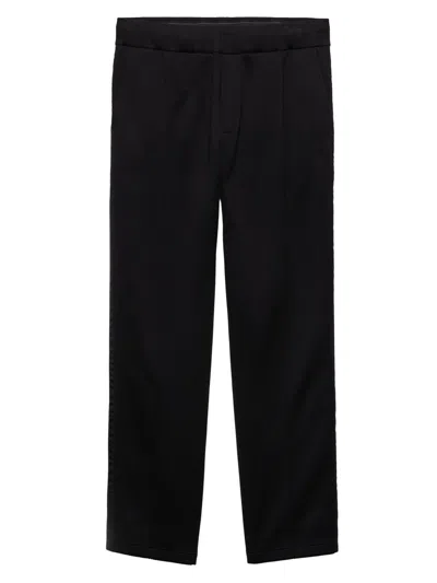 Prada Men's Cotton Fleece Pants With Re-nylon Details In Black