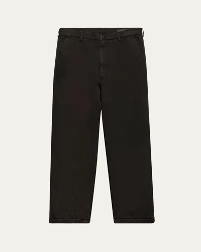 PRADA MEN'S COTTON GABARDINE FLAT-FRONT PANTS