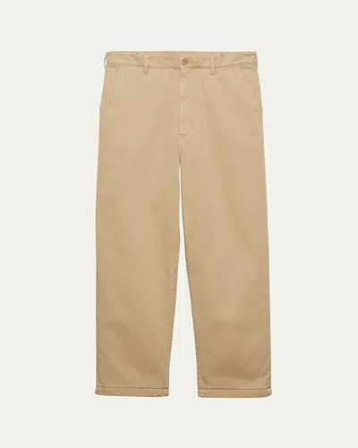 PRADA MEN'S COTTON GABARDINE FLAT-FRONT PANTS