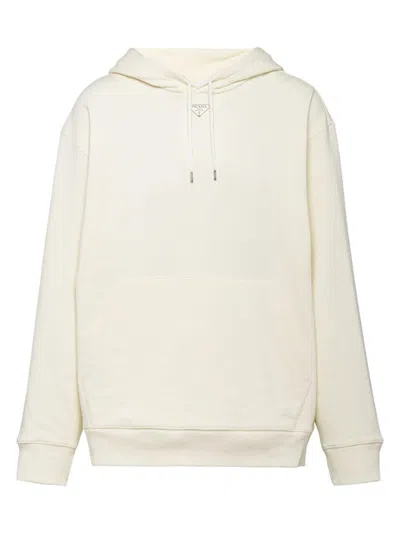 Prada Men's Cotton Hoodie In Yellow