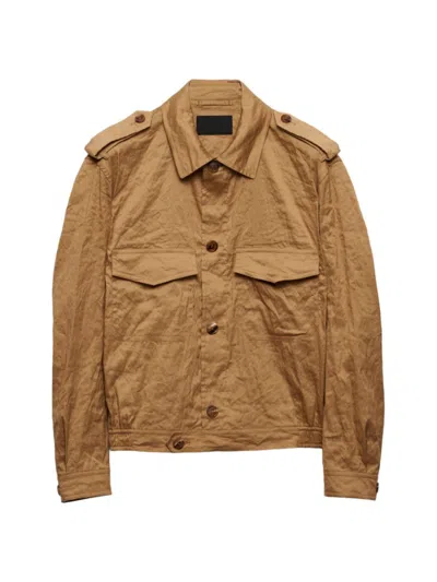 Prada Men's Cotton Jacket In Brown