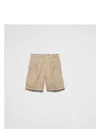 Prada Cotton Bermuda Shorts In Neutral