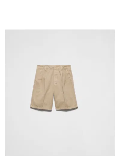 Prada Men's Cotton Pants In Brown