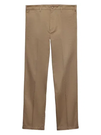 Prada Men Cotton Pants In Brown