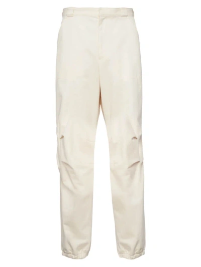 Prada Men's Elasticized-hem Straight-leg Cotton Pants In Beige