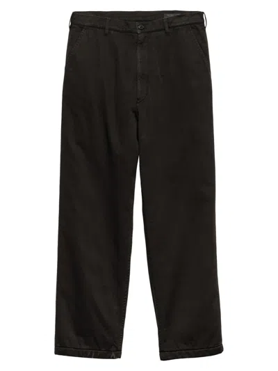 Prada Men's Cotton Pants In Black
