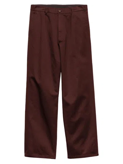 Prada Men's Cotton Pants In Brown