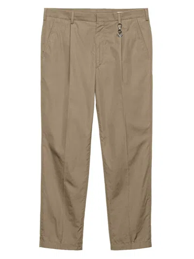 Prada Men's Cotton Pants With Key Ring In Brown