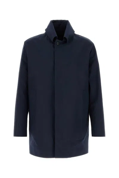 Prada Men's Cotton Poplin Overcoat In Blue