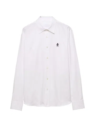 Prada Men's Cotton Shirt In Bianco