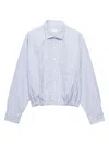 Prada Checked Buttoned Shirt In Blue