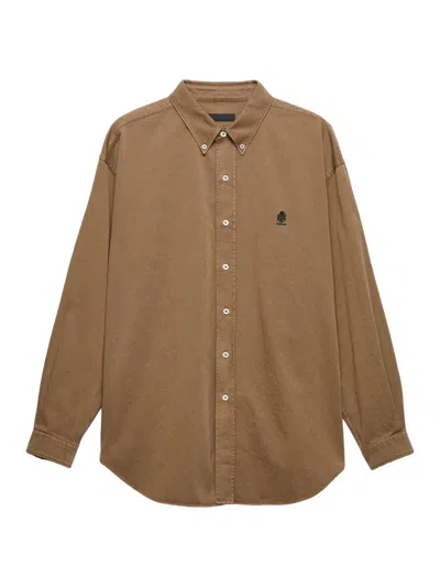 Prada Men's Cotton Shirt In Brown