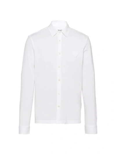 Prada Men's Cotton Shirt In White