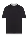 Prada Men Double Layer T-shirt In Black