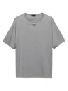 Prada Cotton Logo-plaque T-shirt In Grey
