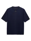 Prada Enamel Triangle-logo Cotton T-shirt In Navy Blue
