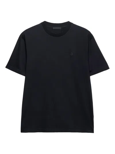 Prada Crew Neck Short Sleeve Mens Shirt In Black