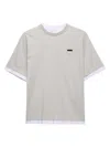 Prada Cotton T-shirt In Gray