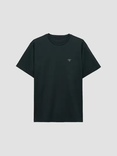 Prada Men's Cotton T-shirt In Blue